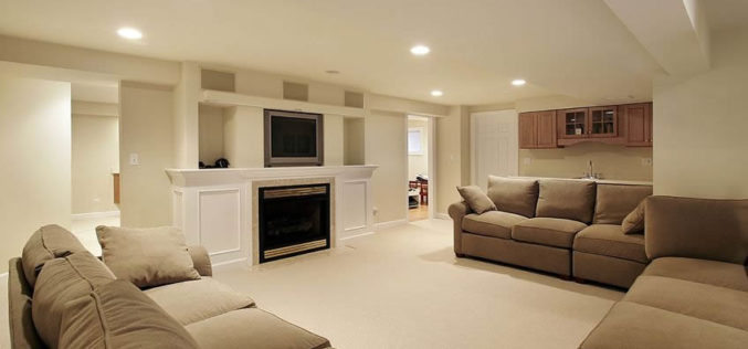 Basement TV Lounge Area