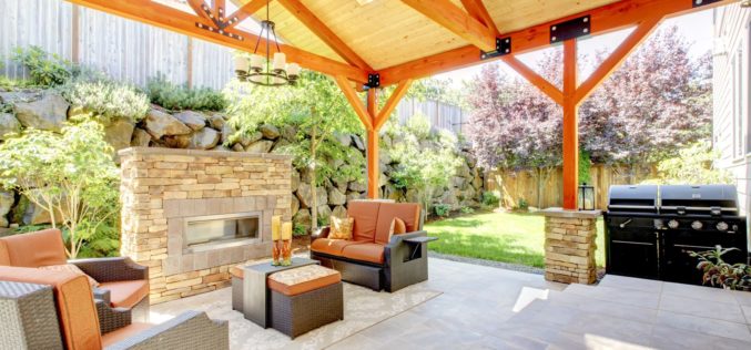Covered Patio and Fireplace