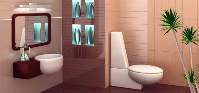 3-D Rendering of a Small Bathroom