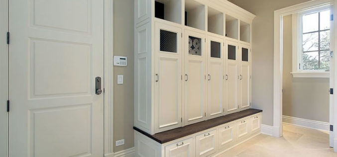 Tall Cabinet Shelving for Mud Room