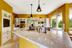 Farm House Luxury Kitchen in Bright Yellow