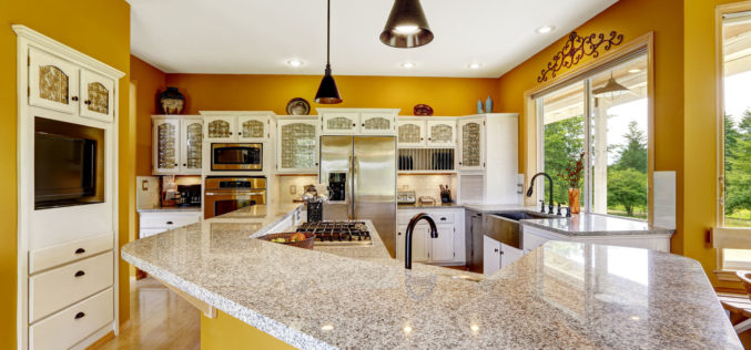 Farm House Luxury Kitchen in Bright Yellow