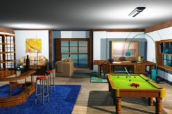 Snooker Room with Billiard Table and Home Bar