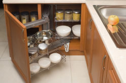 Detail of Open Organized Kitchen Cabinet