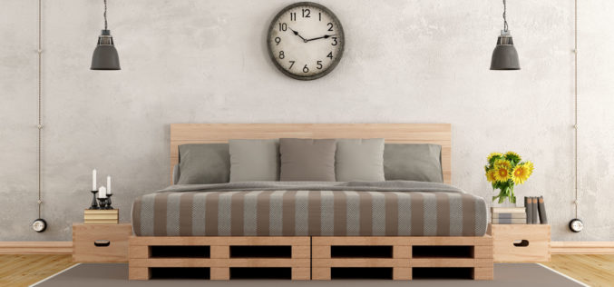 Master Bedroom in Rustic Style with Pallet Bed