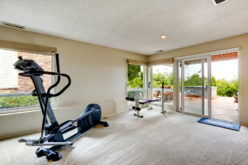 Home Gym With Exit to Deck with Jacuzzi