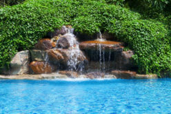 Swimming Pool with Rock Waterfall