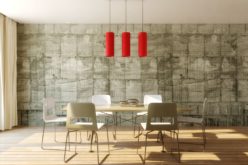 Modern Dinette With Concrete Wall Background