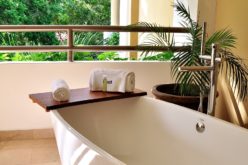 Round Jacuzzi Bathtub on Tiled Floor