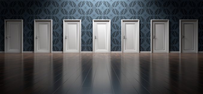 White Panel Doors Accents the Color of a Painted Room