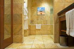 Tiled Floor for an Interior Bathroom