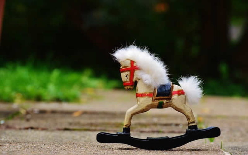 Riding a Vintage Rocking Horse