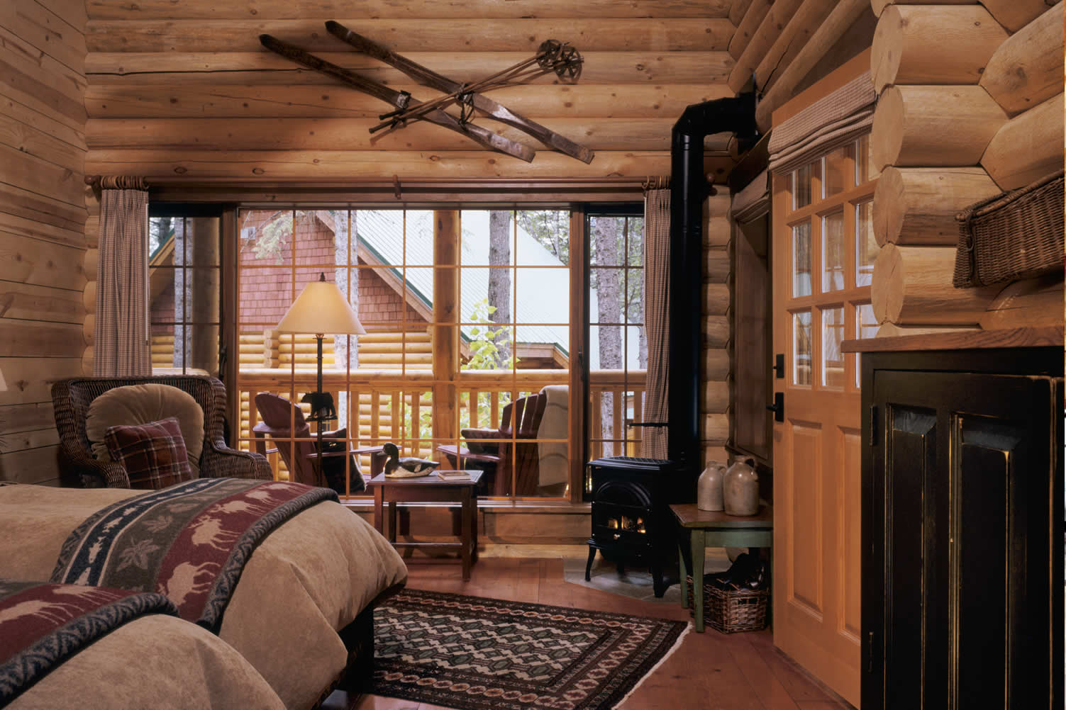 log cabin and log home interior