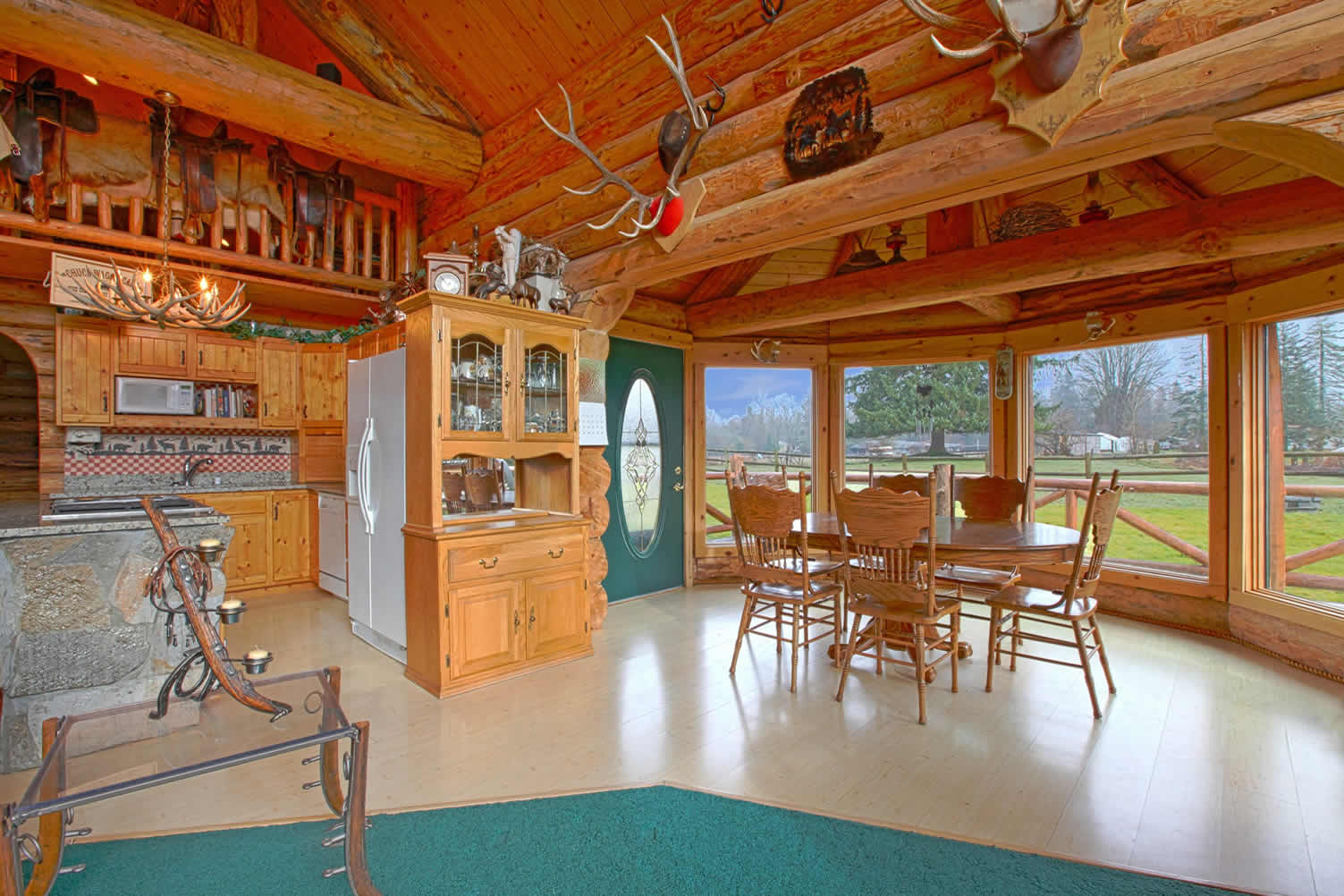 log cabin and log home interior