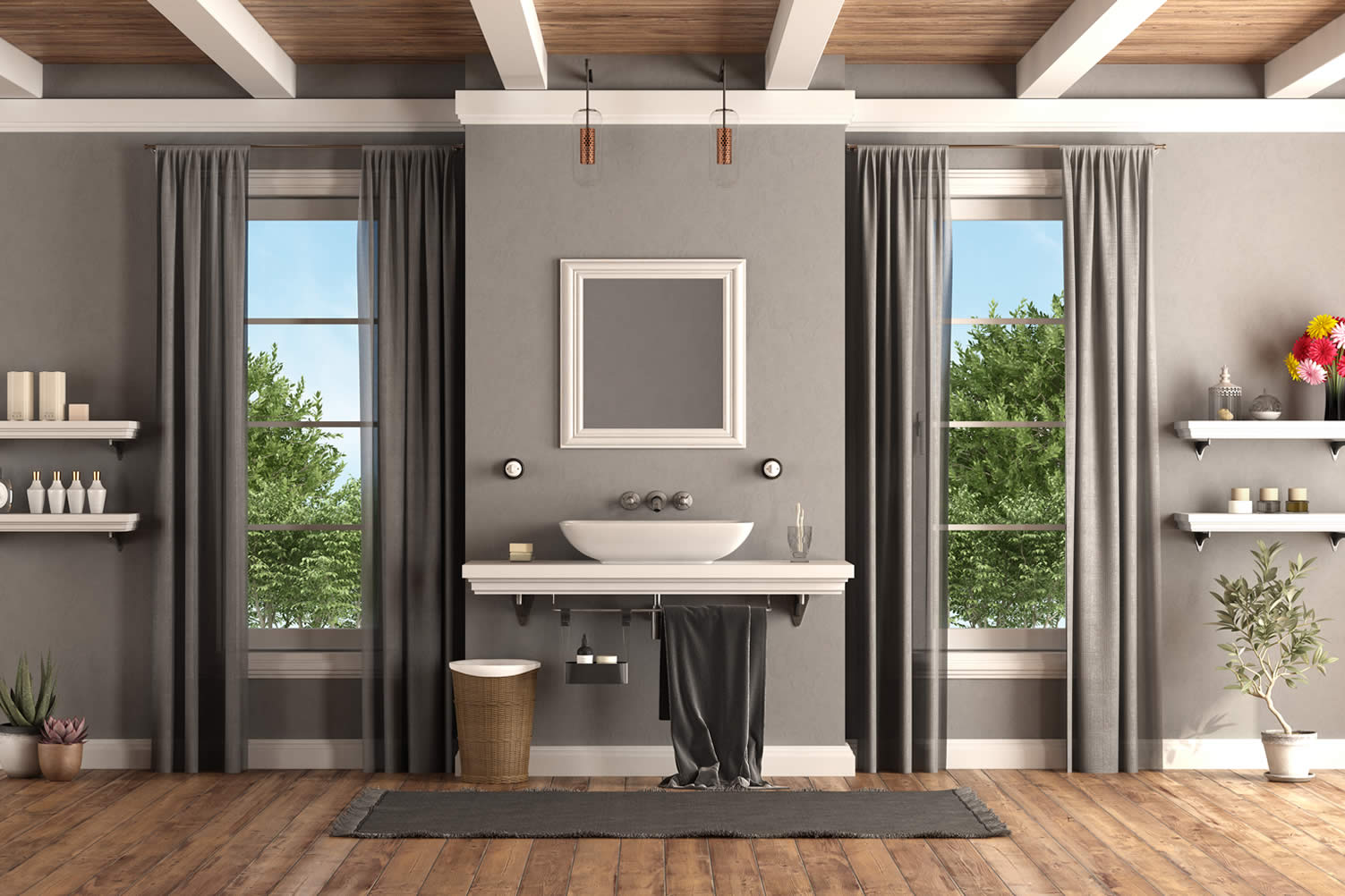 vintage bathroom features