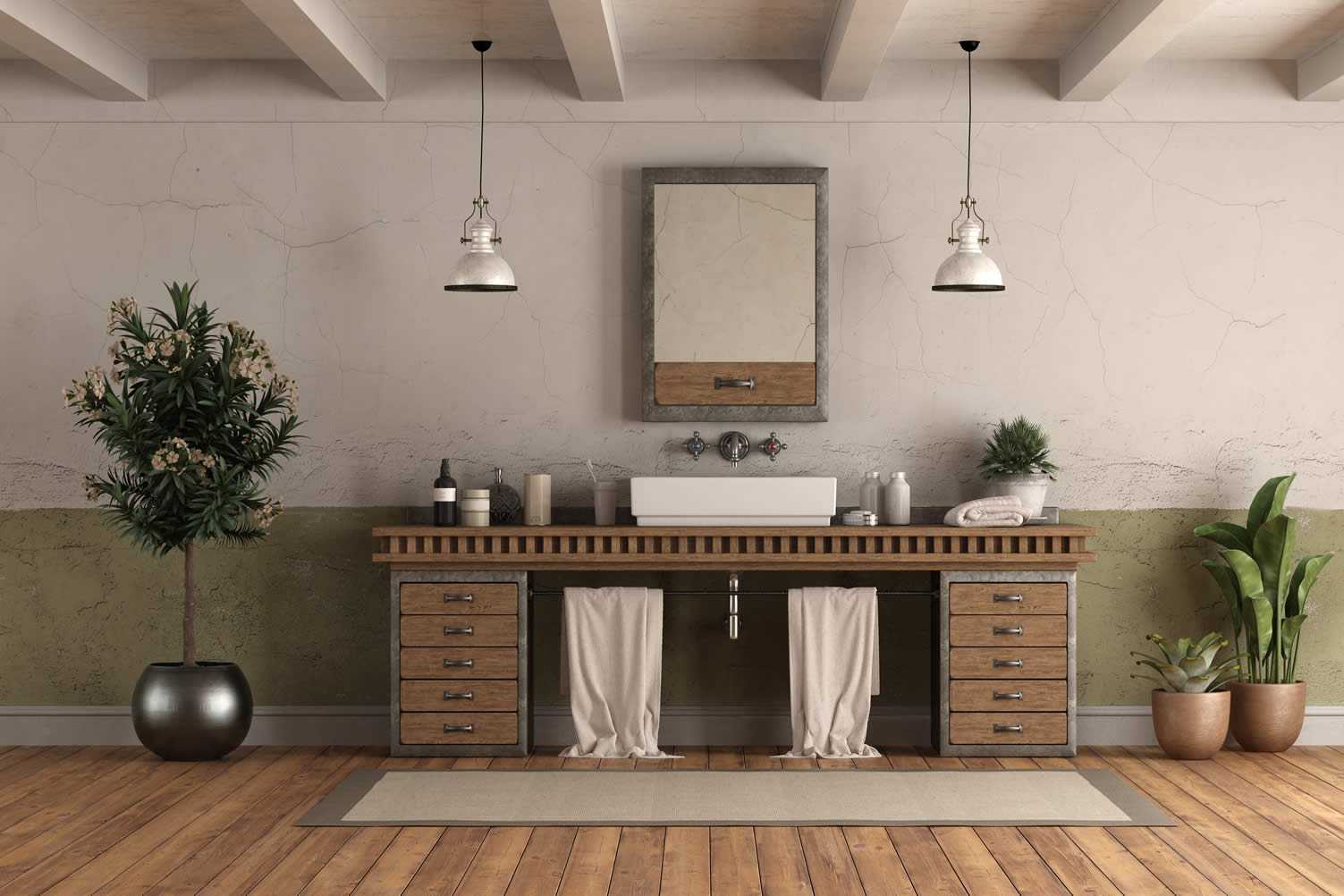 vintage bathroom features