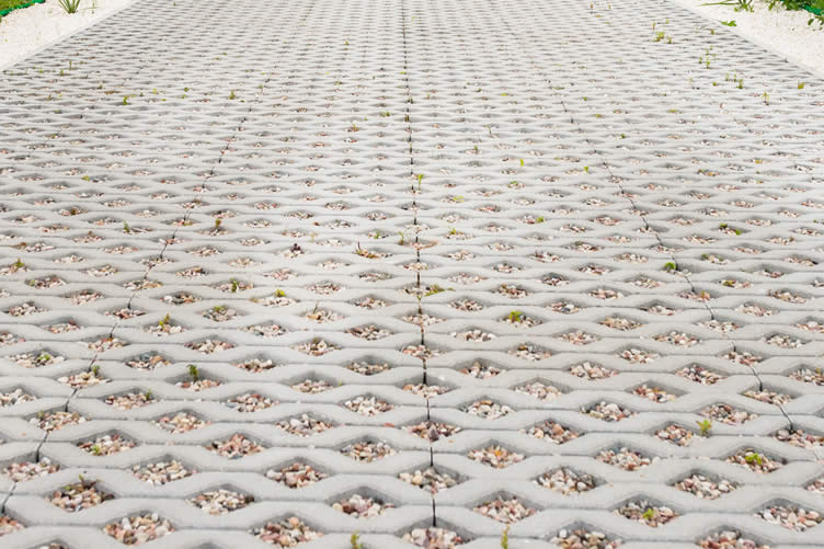 brick pavers with stones
