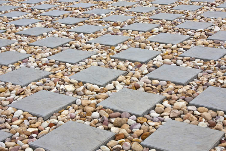 stone and pebble driveway
