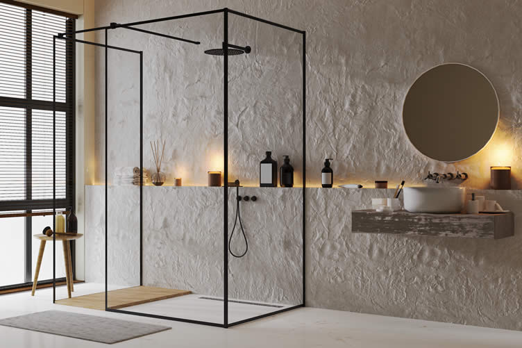 how to create an industrial bathroom