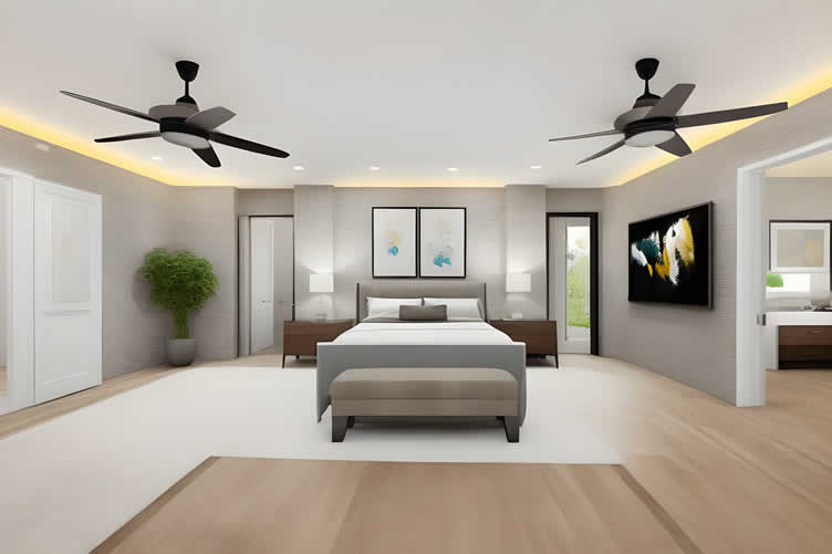 ceiling fans for interior rooms and outside