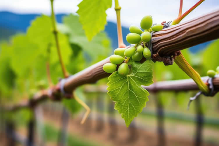 growing grapes in wine barrels