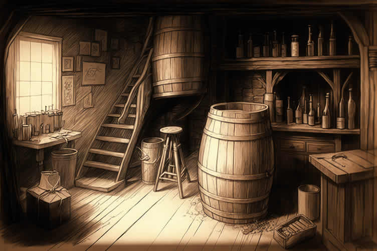 growing grapes in wine barrels
