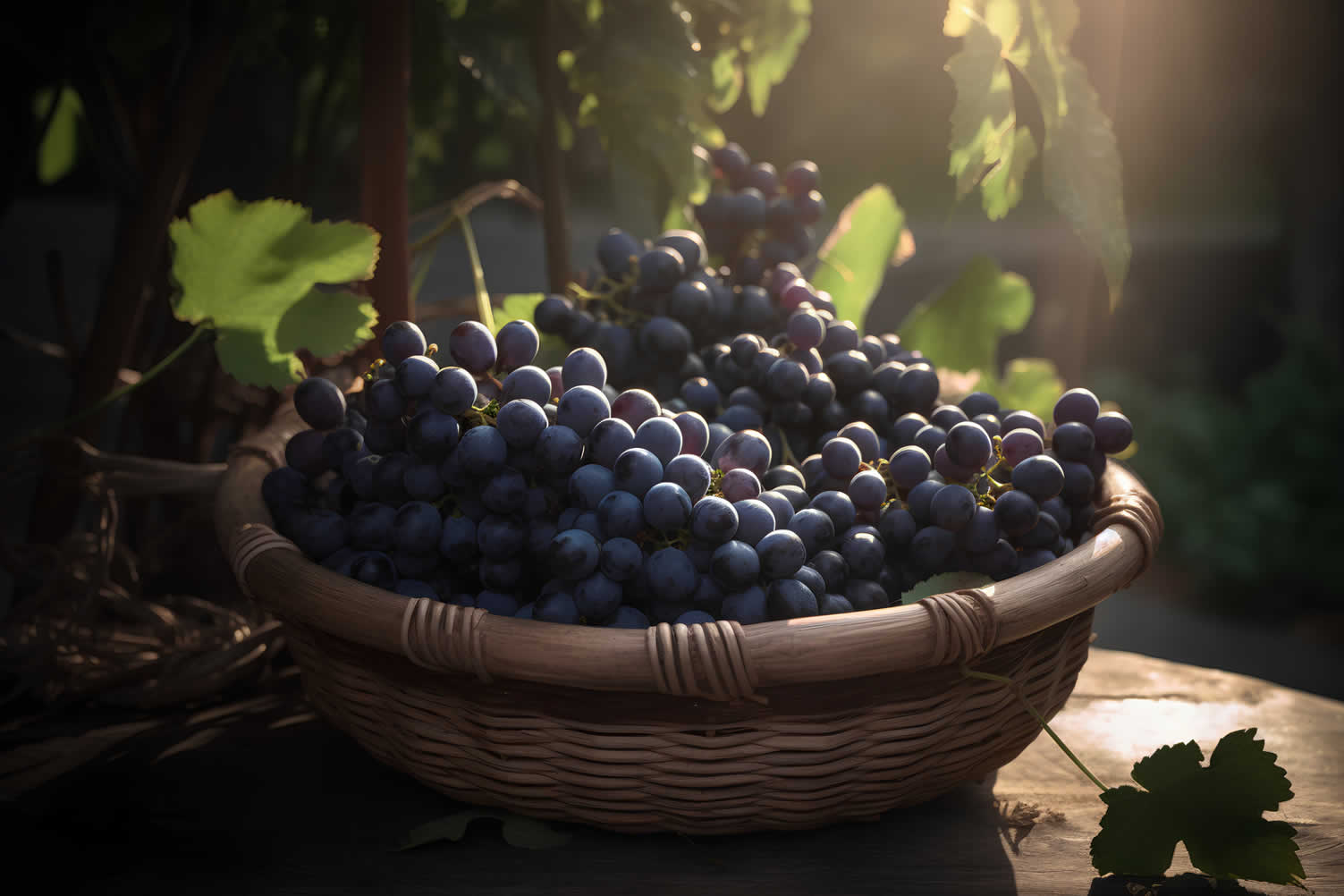 growing grapes in wine barrels