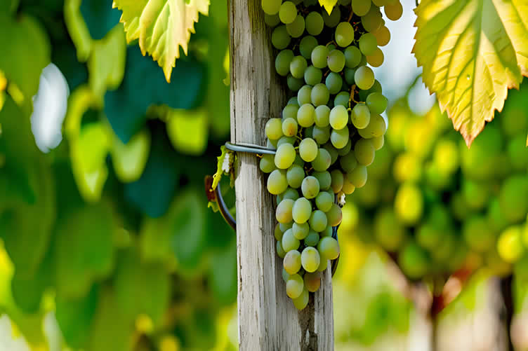 growing grapes in wine barrels