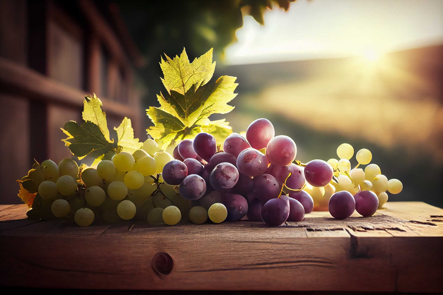growing grapes in wine barrels