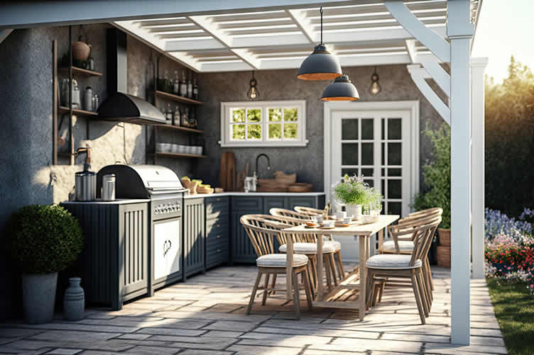 outdoor cooking space