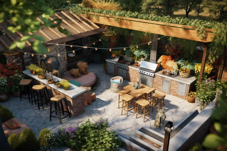 outdoor cooking space