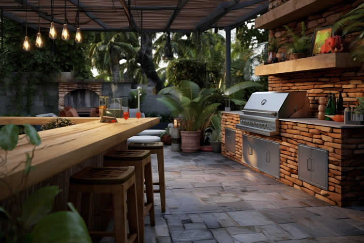 outdoor cooking space