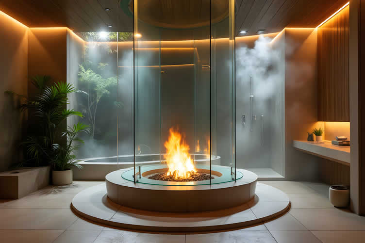 360 degree fireplaces