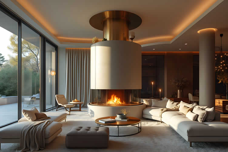 360 degree fireplaces