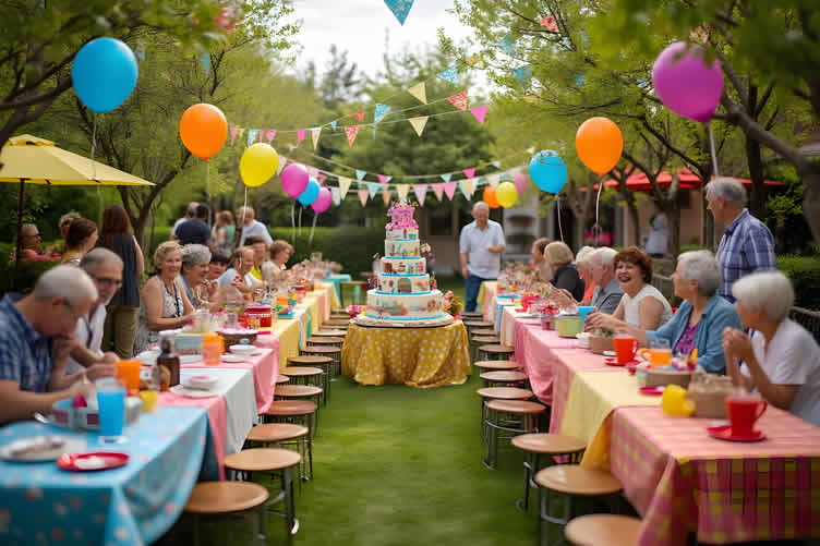 multi-generational birthday party