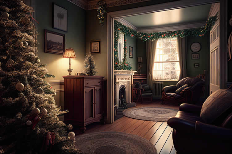 Christmas mantel decor