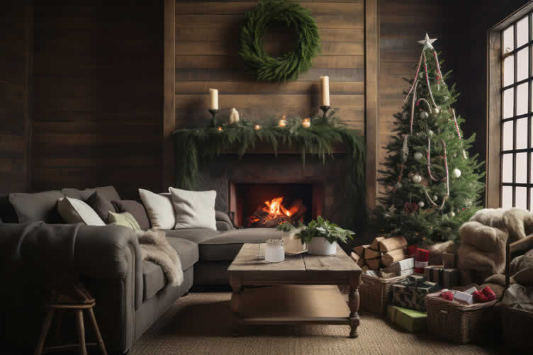 Christmas mantel decor