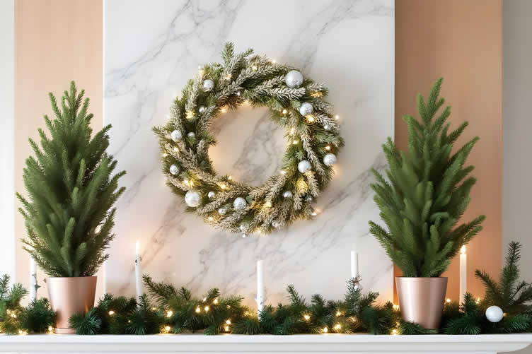 Christmas mantel decor