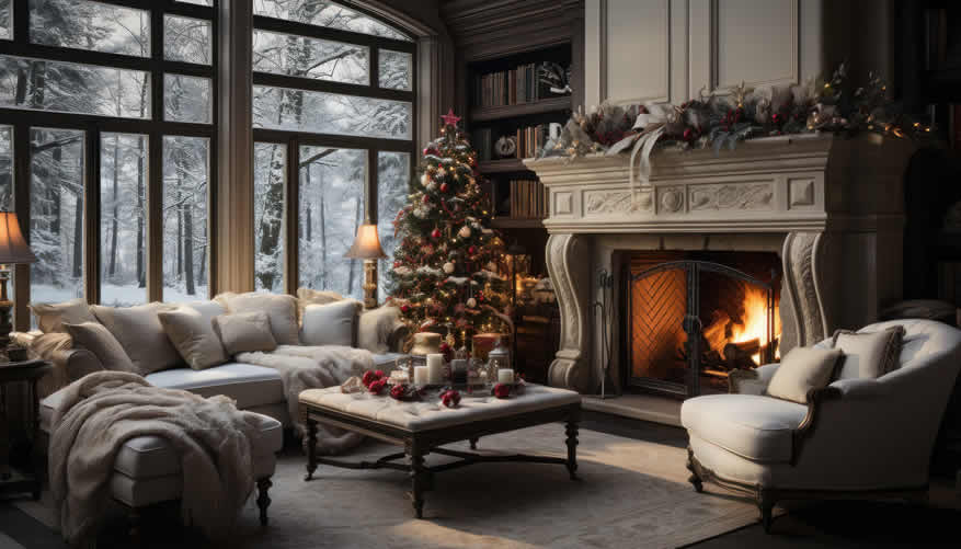 Christmas mantel decor
