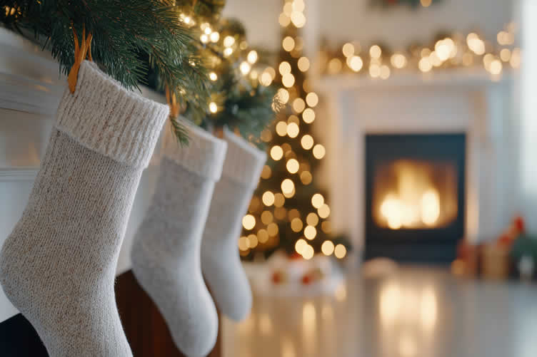 Christmas mantel decor